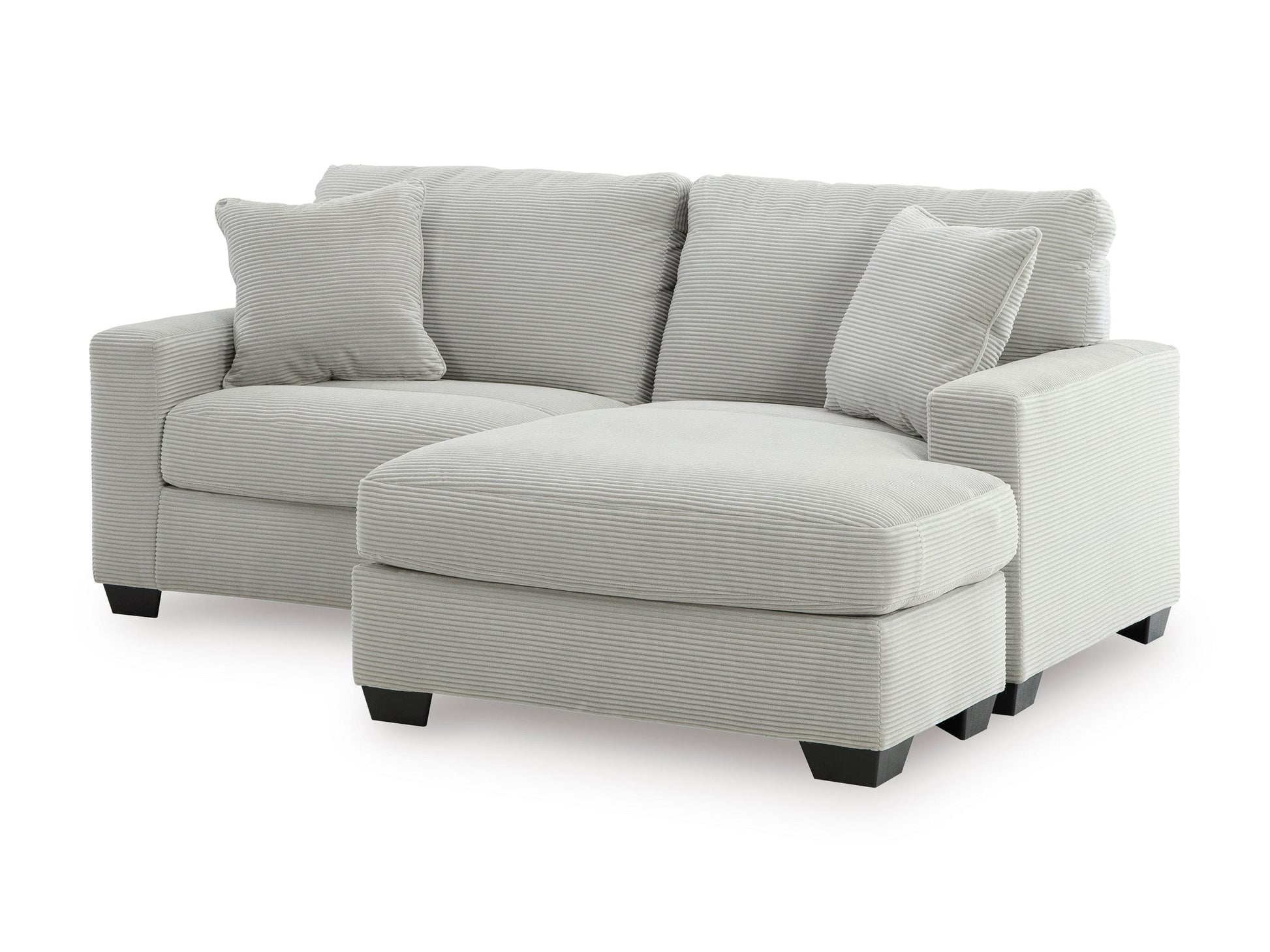 Greenbriar Smoke L-Shape Sofa Chaise with Track Arms, Polyester Upholstery