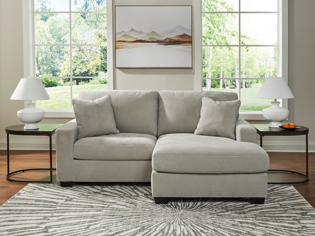 Greenbriar Smoke L-Shape Sofa Chaise with Track Arms, Polyester Upholstery