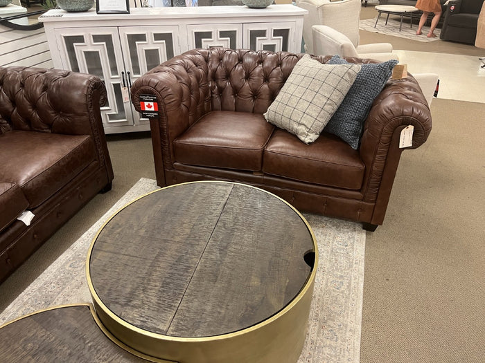 🇨🇦 Custom Leather Loveseat | Calgary Furniture Store