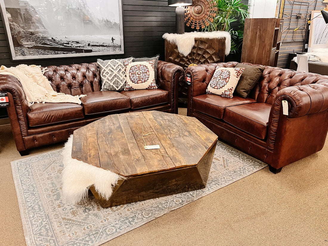 🇨🇦 Custom Leather Loveseat | Calgary Furniture Store