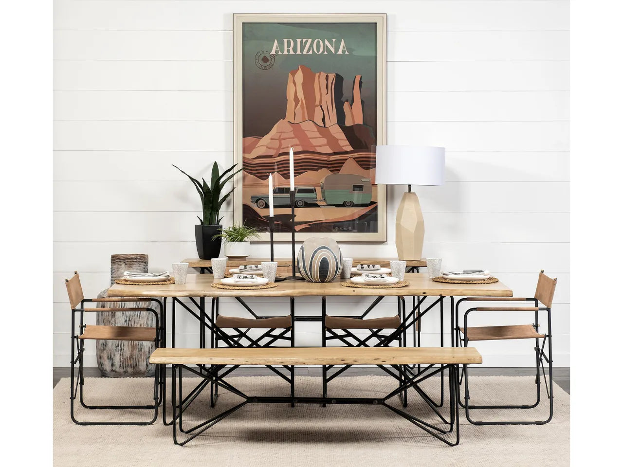 Papillion Blonde Wood Dining Bench | Calgary Furniture Store