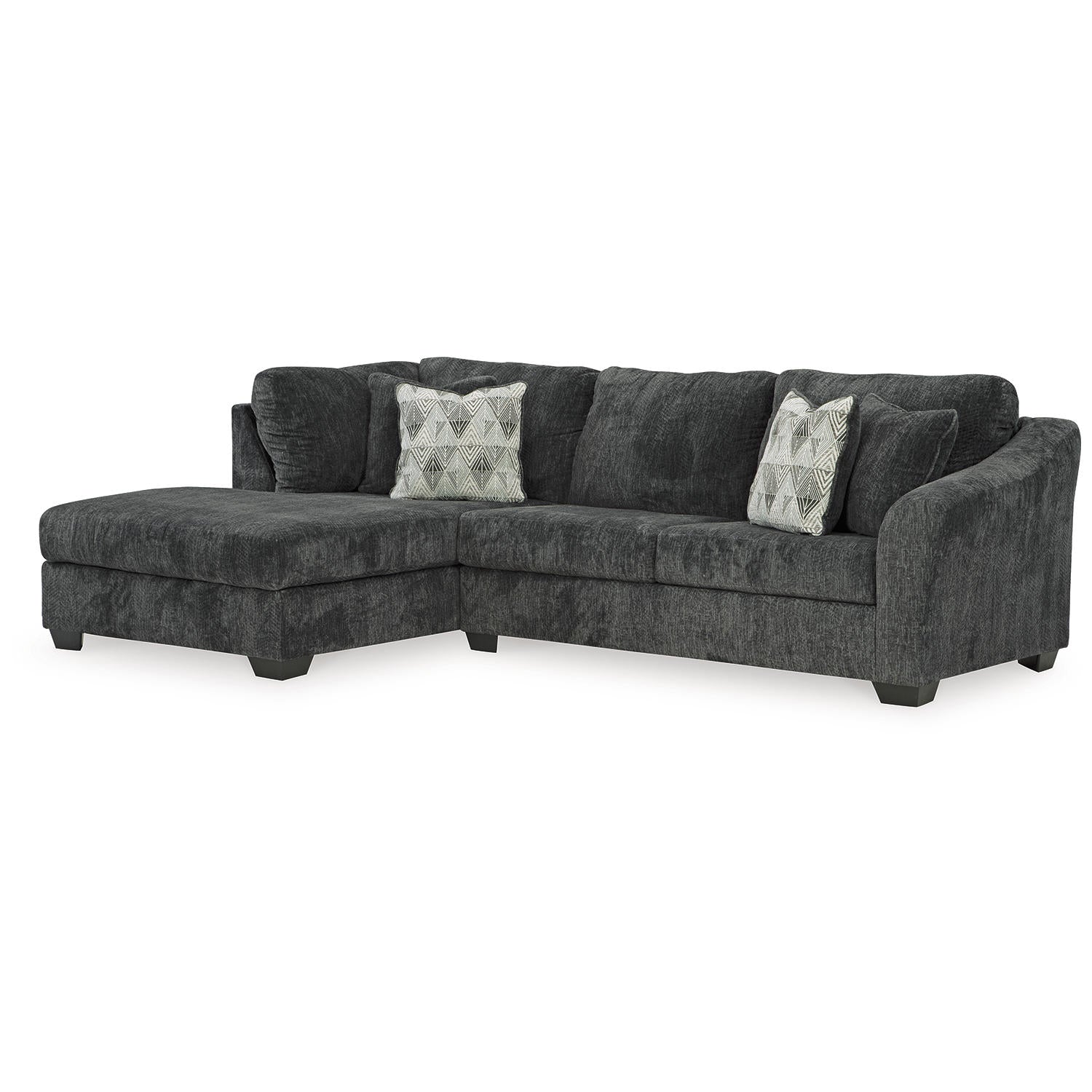 Biddeford 2-Piece Sectional Chaise Sofa Shadow Upholstered Comfort Design