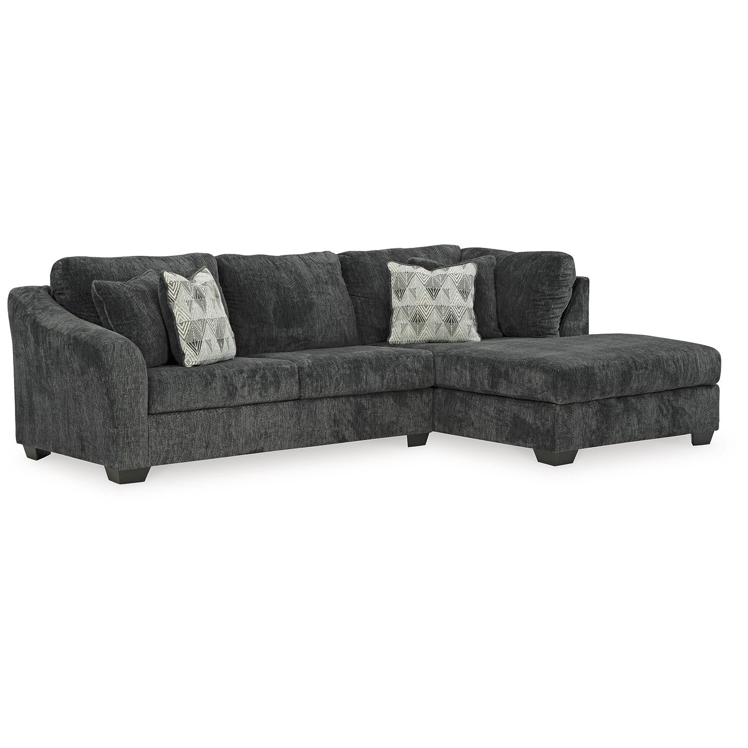 Biddeford 2-Piece Sectional Chaise Sofa Shadow Upholstered Comfort Design