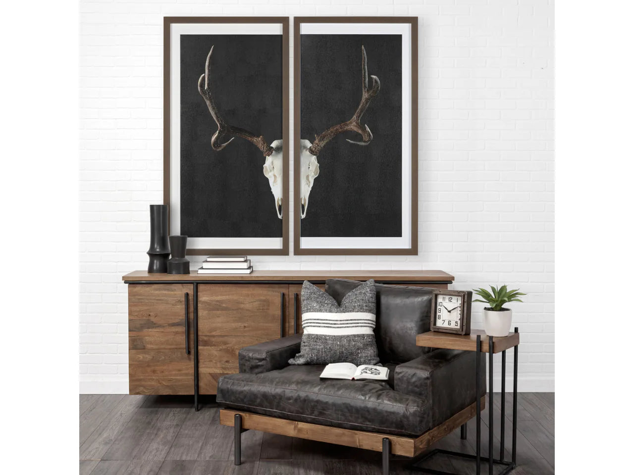 Deer Skull 2 Pieces Wall Art 🇨🇦 | Calgary Furniture Store