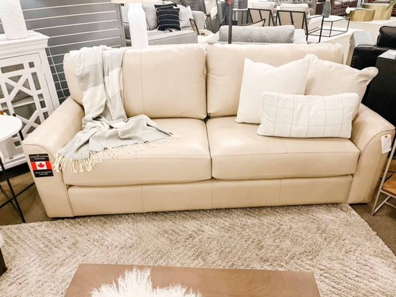 🇨🇦 3786 Custom Leather Sofa | Calgary Furniture Store