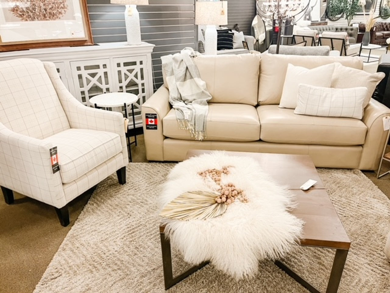 🇨🇦 3786 Custom Leather Sofa | Calgary Furniture Store