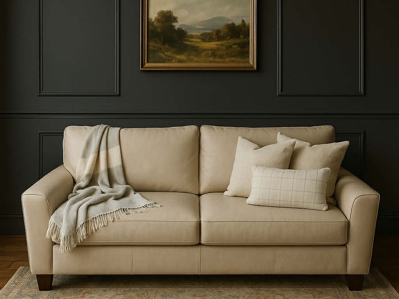 🇨🇦 3786 Custom Leather Sofa | Calgary Furniture Store