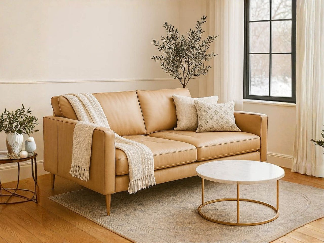 🇨🇦 3795 Vista Leather Sofa - Calgary Furniture Store