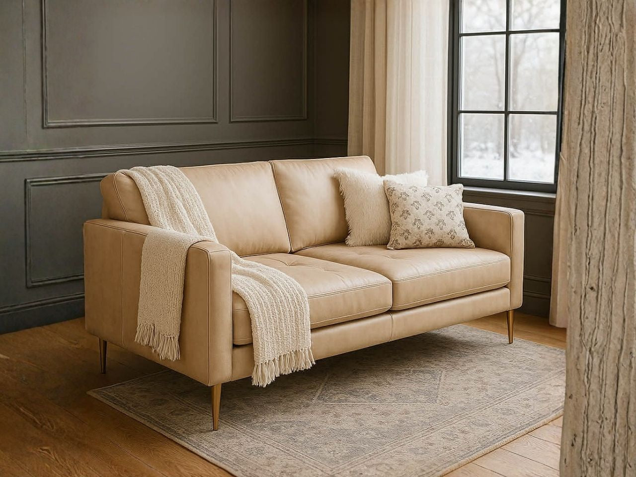 🇨🇦 3795 Vista Leather Sofa - Calgary Furniture Store