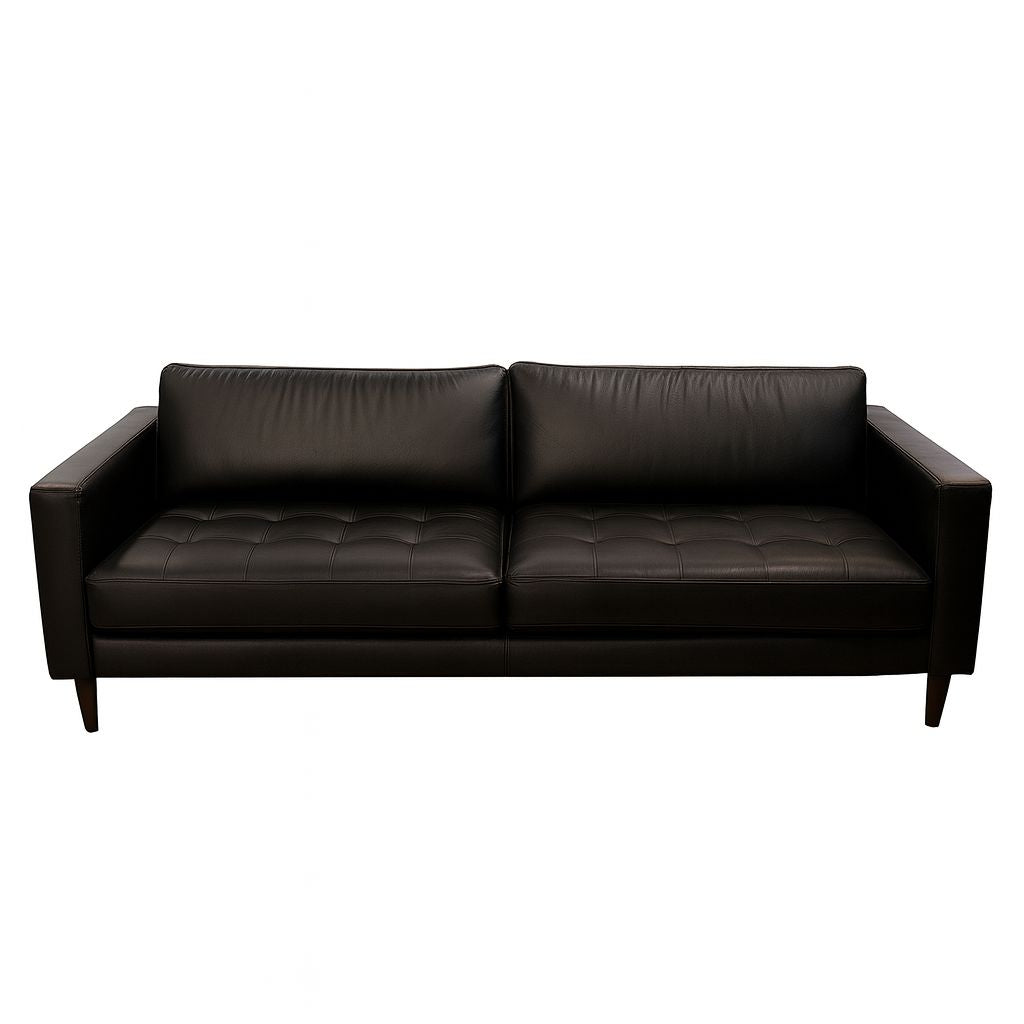 3795 Custom leather sofa in Calgary on a white background
