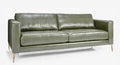 Green 3795 Custom leather sofa in Calgary on a white background