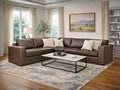 3900 Custom Leather Sectional Dark Brown