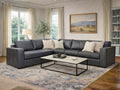 3900 Custom Leather Sectional Grey