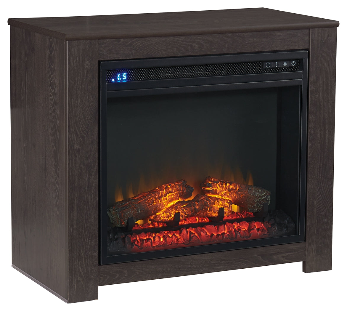 Harlinton Black Fireplace Mantel with W100-01 Electric Insert