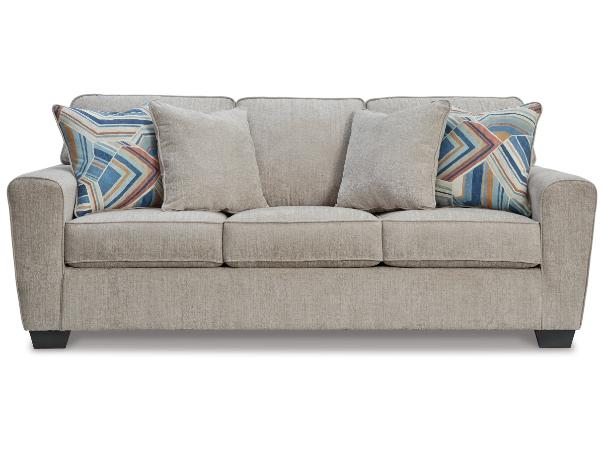 Cashton Chunky Plush Sofa with Textured Upholstery and Pillows