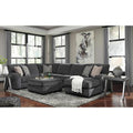 Benchcraft Tracling Slate Fabric 3-Piece Sectional with Corner Chaise Sofa