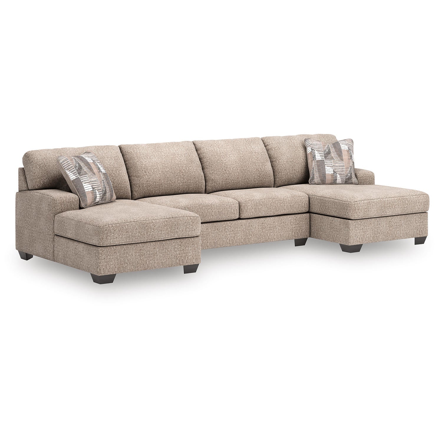Seyler Lane 3-Piece Sectional Sofa with Double Chaise, Symmetrical Hemp