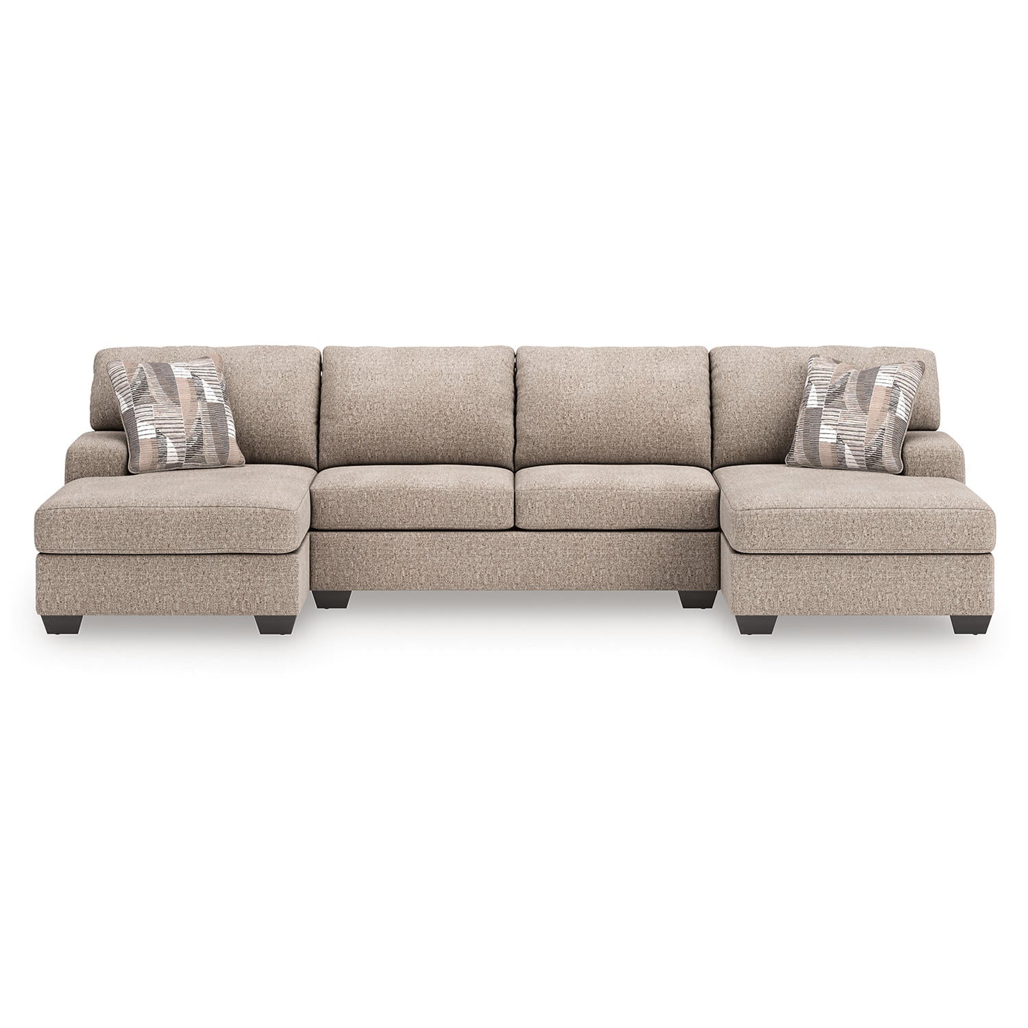 Seyler Lane 3-Piece Sectional Sofa with Double Chaise, Symmetrical Hemp