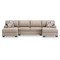 Seyler Lane 3-Piece Sectional Sofa with Double Chaise, Symmetrical Hemp