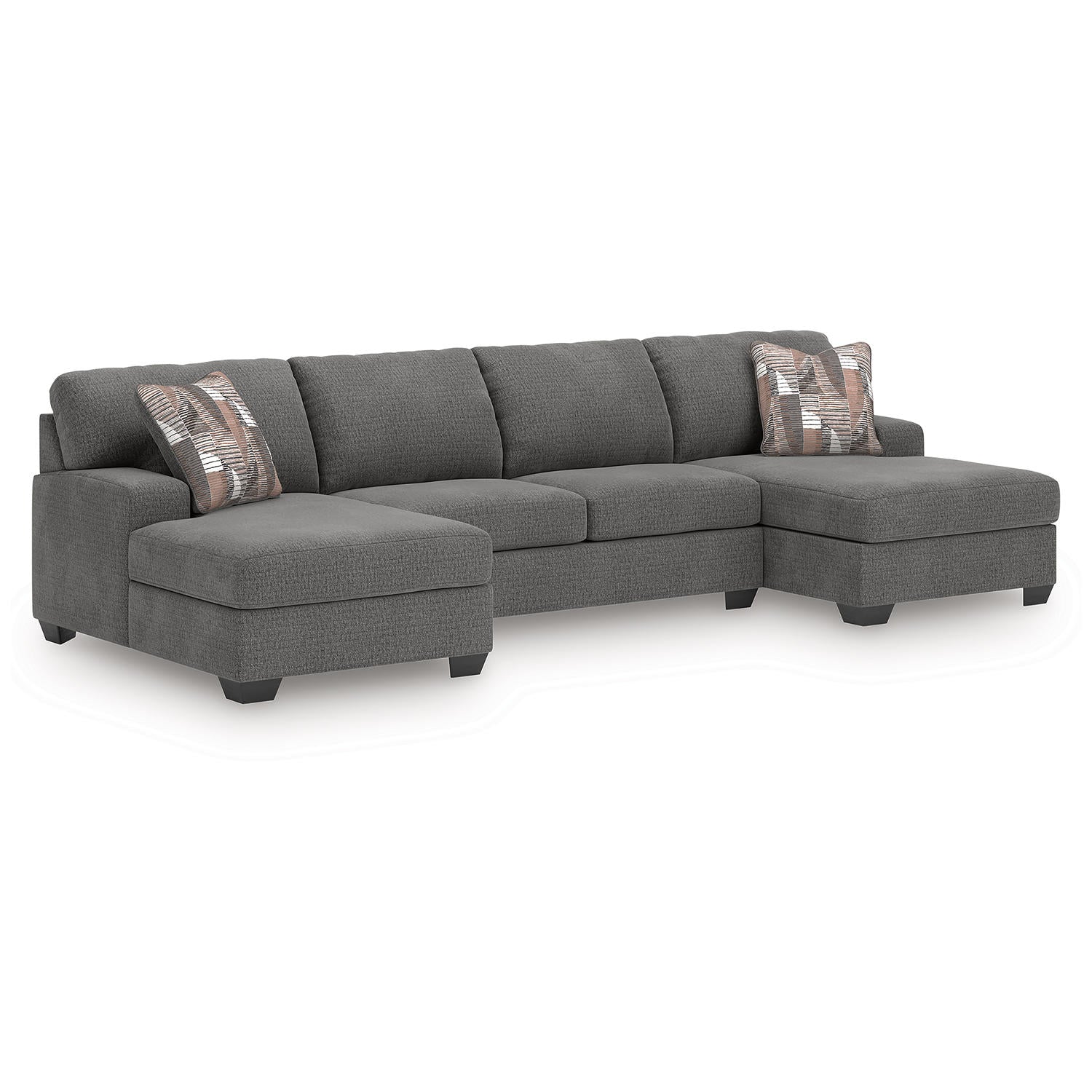 Seyler Lane 3-Piece Sectional Sofa with Double Chaise, Symmetrical Hemp