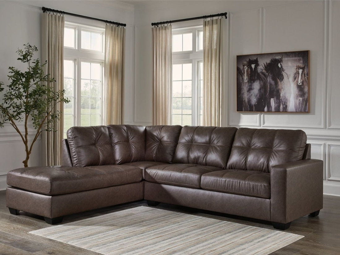 Barlin Mills Umber Faux Leather 2-Piece Sectional
