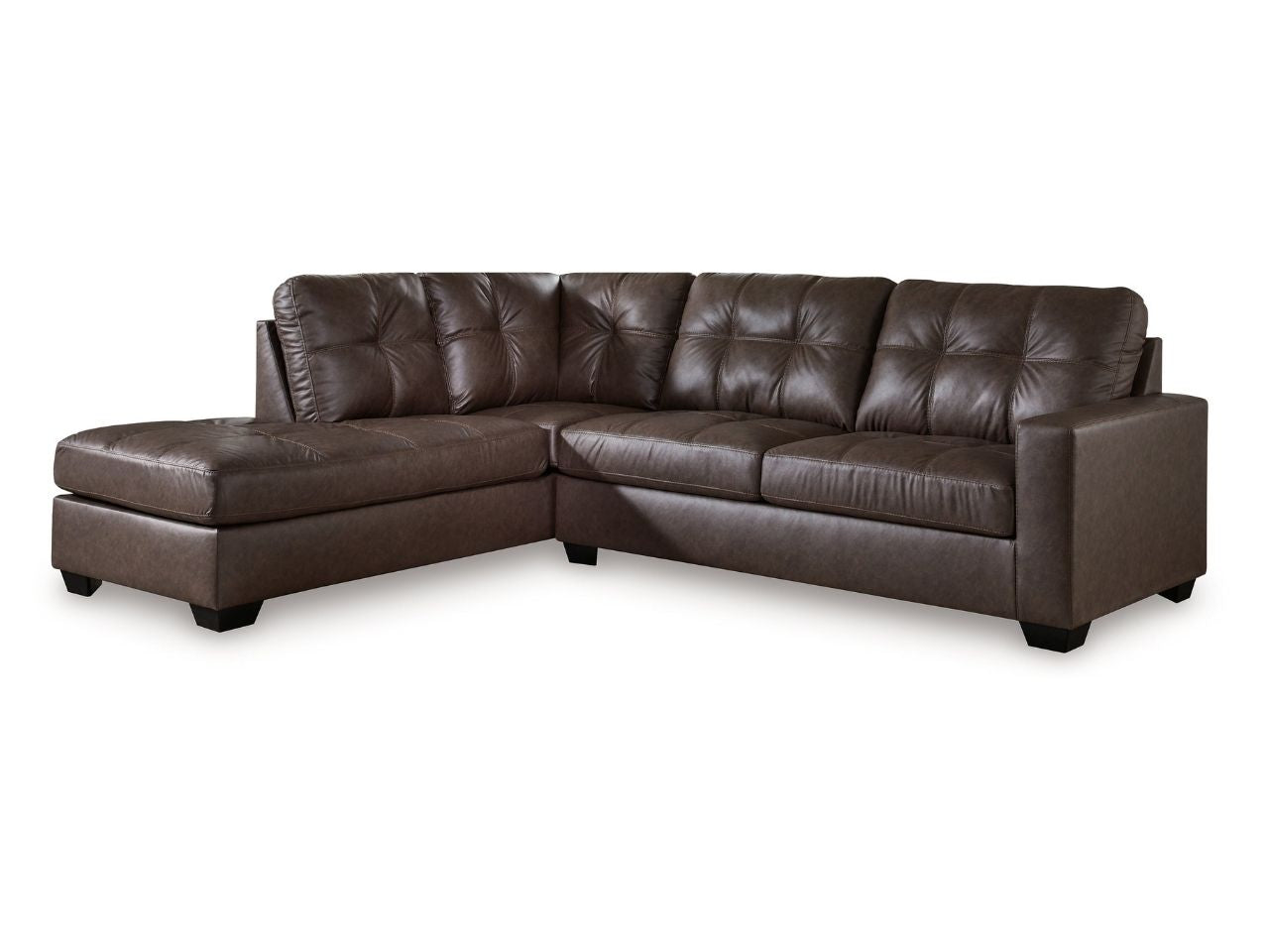Barlin Mills Umber Faux Leather 2-Piece Sectional