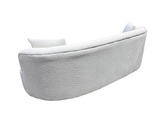 Sedona Curved Modern Sofa – Plush Upholstered White Bouclé Design