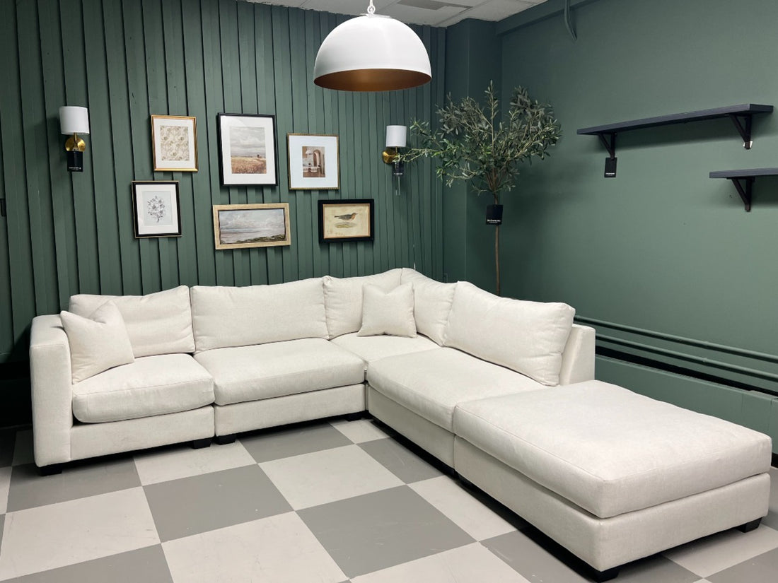 🇨🇦 Custom 5-pc with Ottoman Cloud Modular Sectional - Calgary Furniture Store