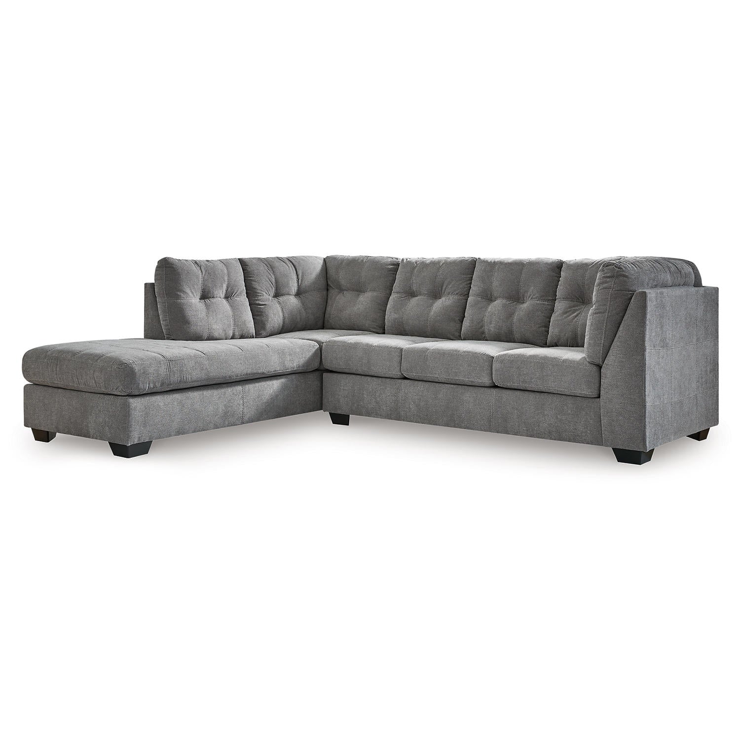 Marleton 2-Piece Sectional with Chaise Denim-Style Upholstery, Choice Orientation