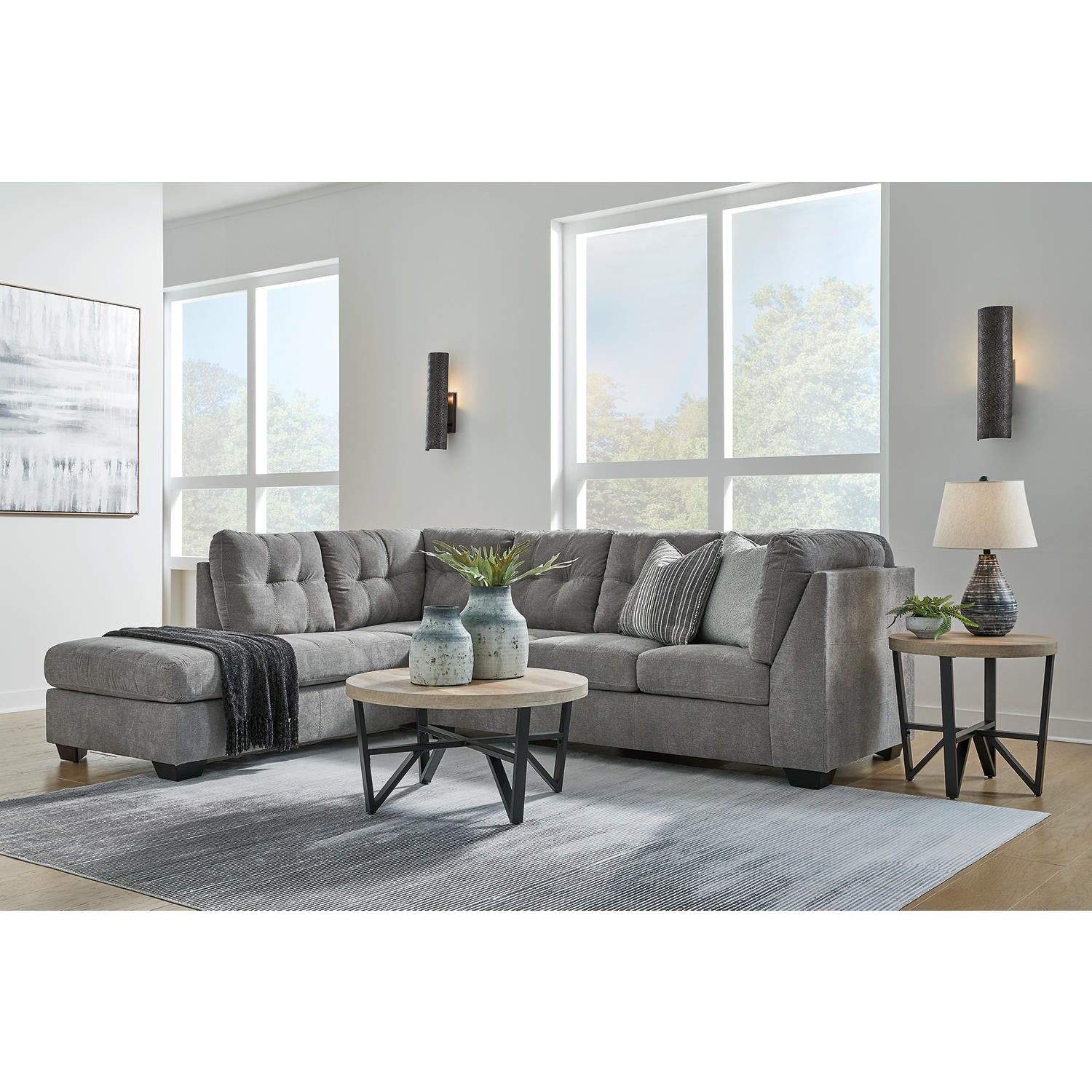 Marleton 2-Piece Sectional Sofa with Chaise Right or Left Facing