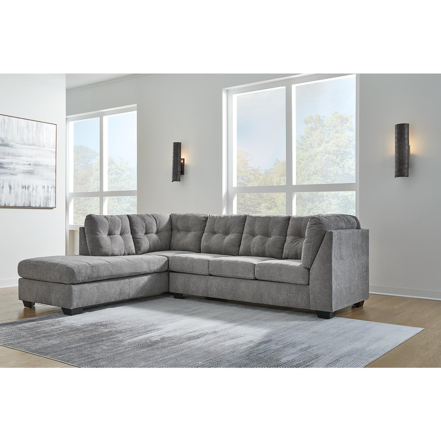 Marleton 2-Piece Sectional Sofa with Chaise Right or Left Facing