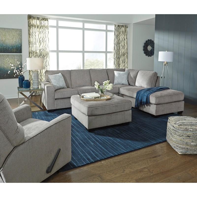 Altari 2-Piece Fabric Sectional with Chaise, Alloy Grey Chenille