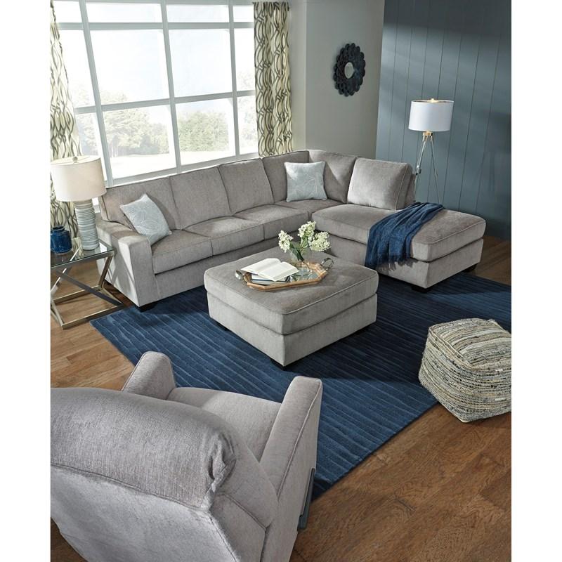 Altari 2-Piece Fabric Sectional with Chaise, Alloy Grey Chenille