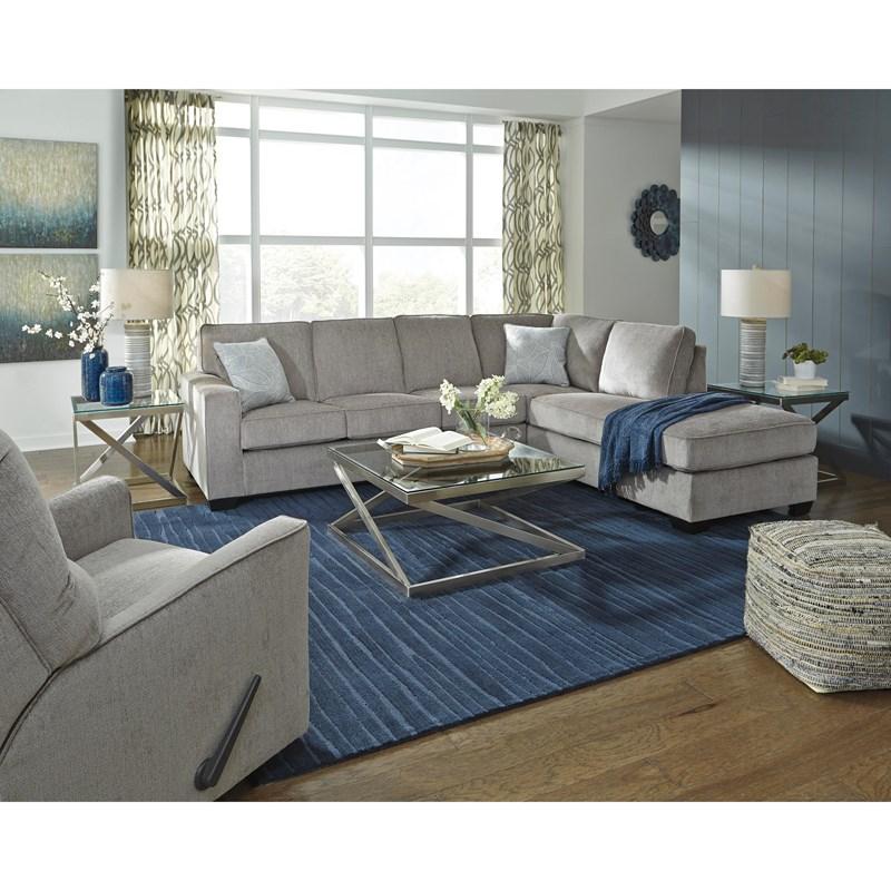 Altari 2-Piece Fabric Sectional with Chaise, Alloy Grey Chenille