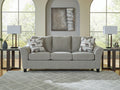 Benchcraft Willarae Taupe Fabric Three-Cushion Sofa with Pillows