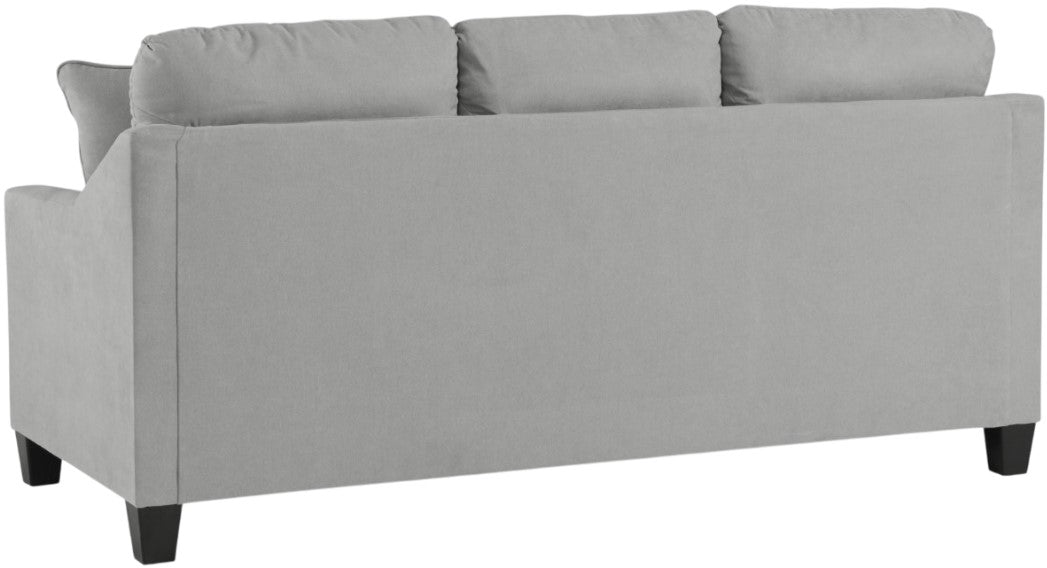 Adlai Shadow 3-Seat Polyester Suede-Look Velvet Sofa with Pillows