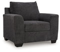 Benchcraft Loreo 3-Seat Modern Fabric Sofa with Accent Pillows