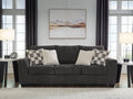 Benchcraft Loreo 3-Seat Modern Fabric Sofa with Accent Pillows