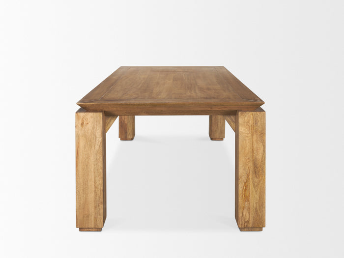 Sapphira Brown Wood Tapered Top Rectangular Dining Table - Calgary Furniture Store