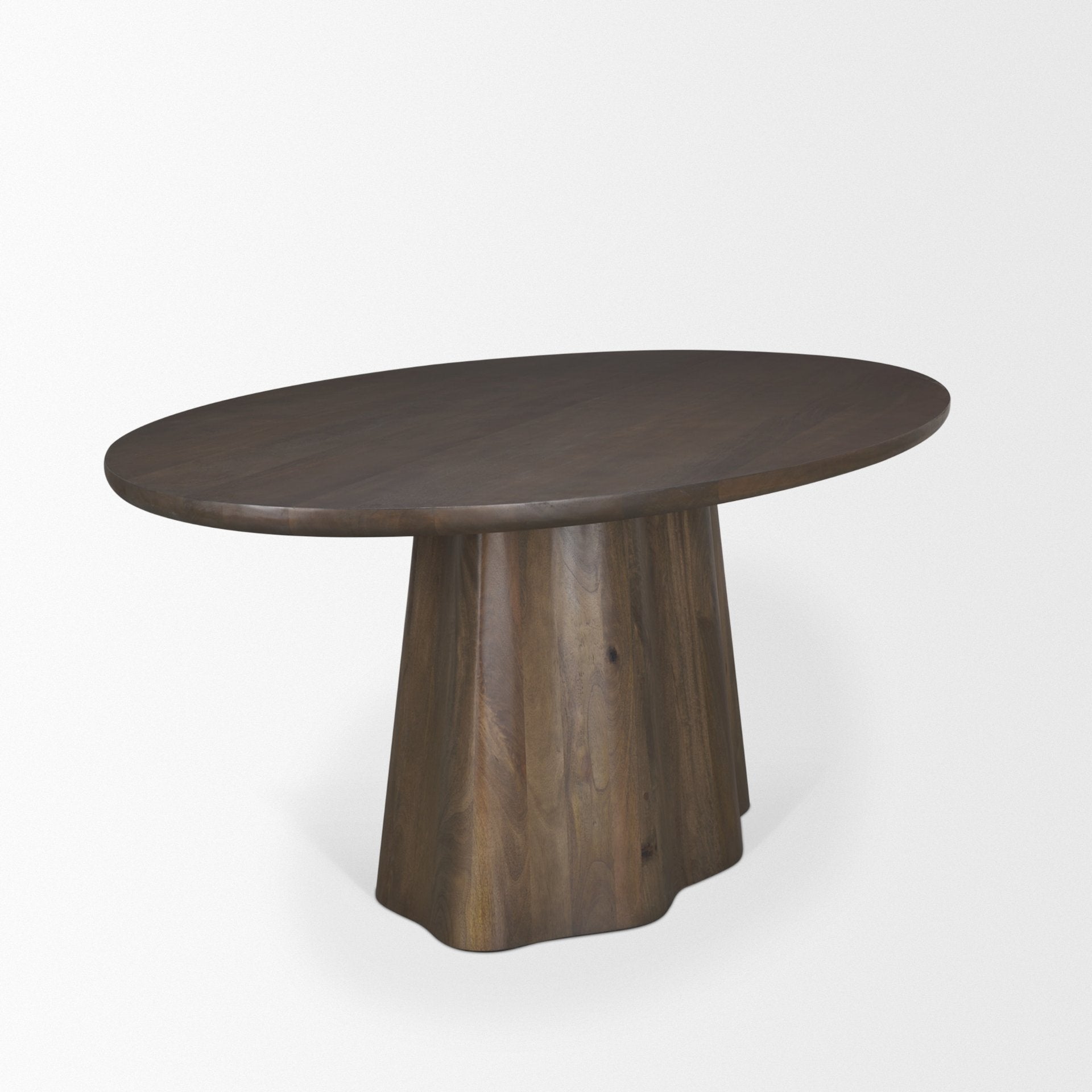 Jovani 94" Solid Dark Brown Mango Wood Oval Dining Table - Calgary Furniture Store