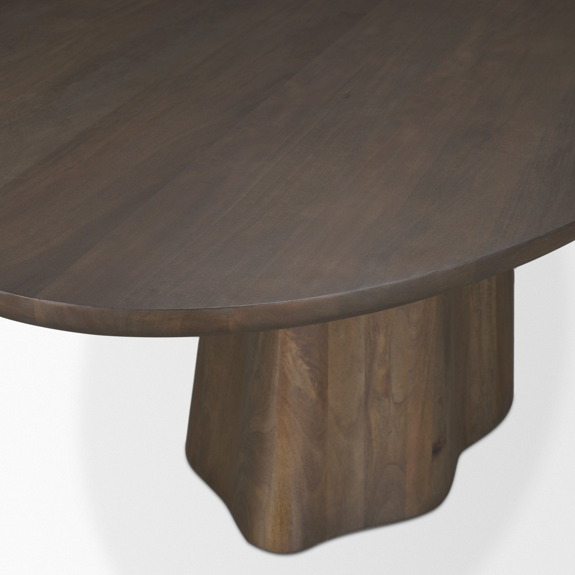Jovani 94" Solid Dark Brown Mango Wood Oval Dining Table - Calgary Furniture Store