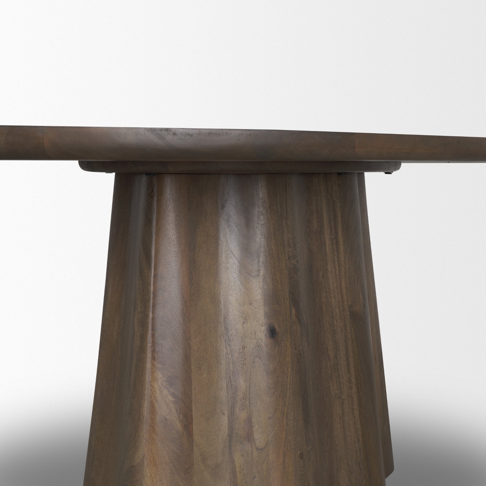 Jovani 94" Solid Dark Brown Mango Wood Oval Dining Table - Calgary Furniture Store
