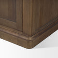 Baron Dark Brown Wood w/ Antiqued Aged Brass Metal 2-Door Open Shelving Unit - Calgary Furniture Store