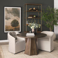Baron Dark Brown Wood w/ Antiqued Aged Brass Metal 2-Door Open Shelving Unit - Calgary Furniture Store