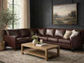 🇨🇦 Custom Top Grain Leather Sectional - Calgary Furniture Store