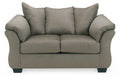 Darcy Contemporary Loveseat Sofa with Flared Frame and Pillow Arms