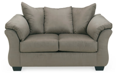 Darcy Contemporary Loveseat Sofa with Flared Frame and Pillow Arms