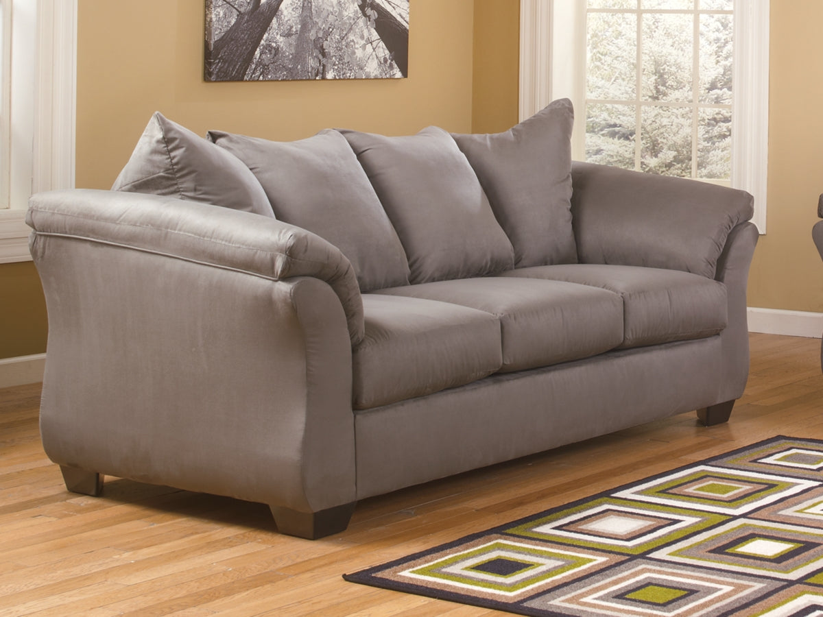 Darcy Curved Upholstered Sofa with Pillow-Top Arms, Performance Fabric