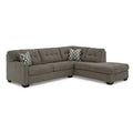 Mahoney Fabric Full Sleeper Sectional with Chaise Chocolate Upholstery