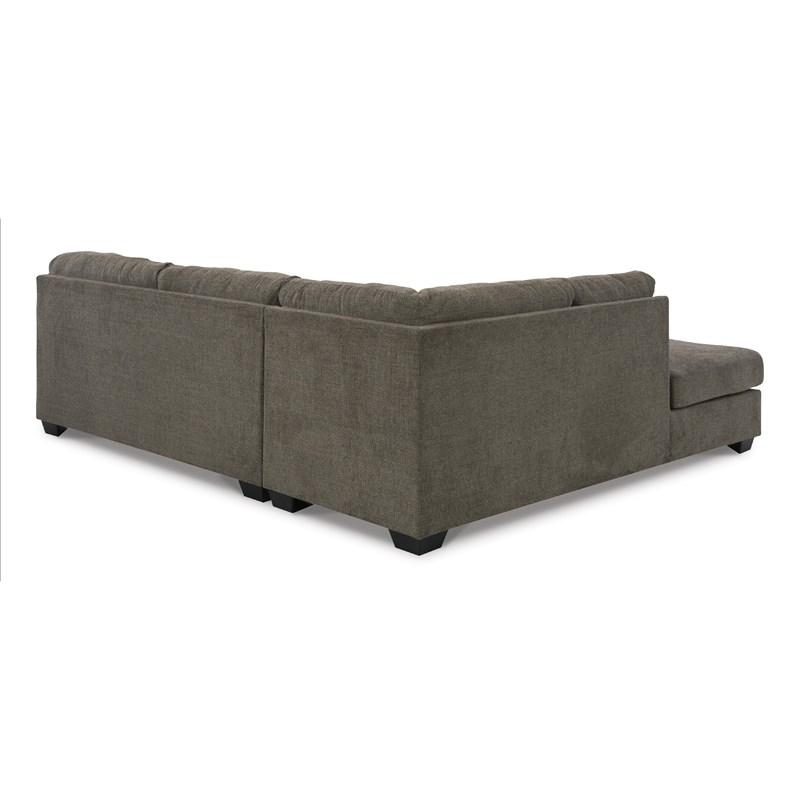 Mahoney Fabric Full Sleeper Sectional with Chaise Chocolate Upholstery